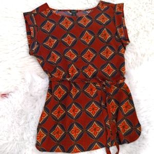 Ann Taylor 70's Inspired Waist Tie Top